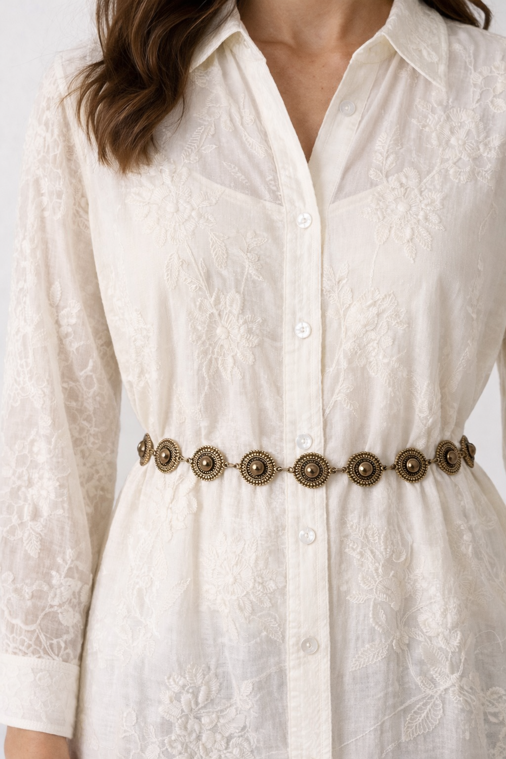 Robe Chemise Brodée – Esmeralda