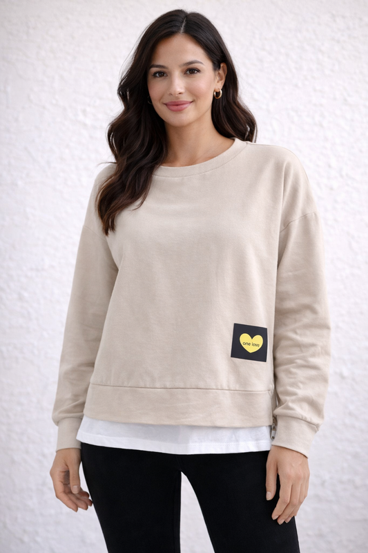 Sweat One Love – beige chic & confortable