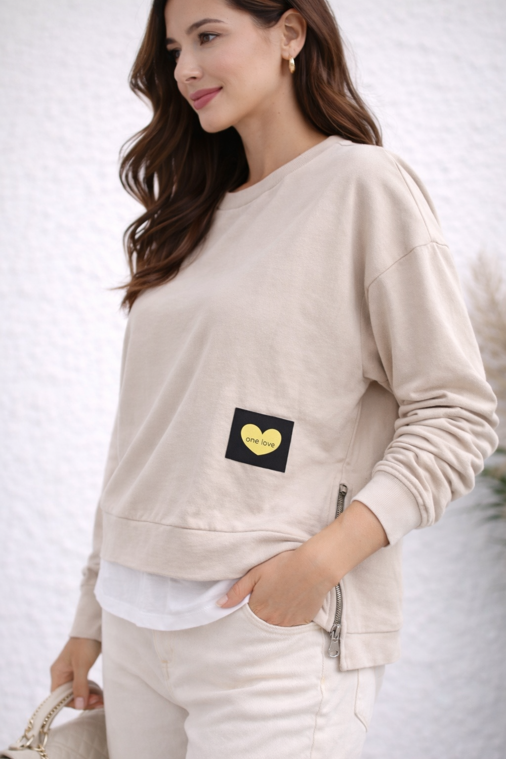 Sweat One Love – beige chic & confortable
