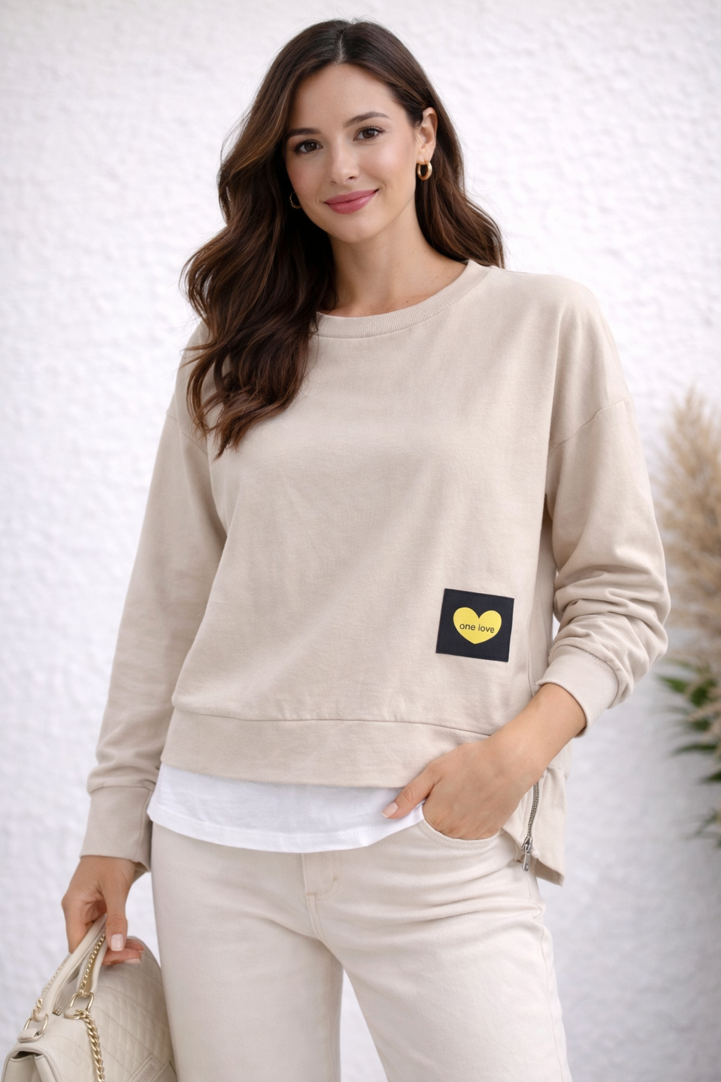 Sweat One Love – beige chic & confortable