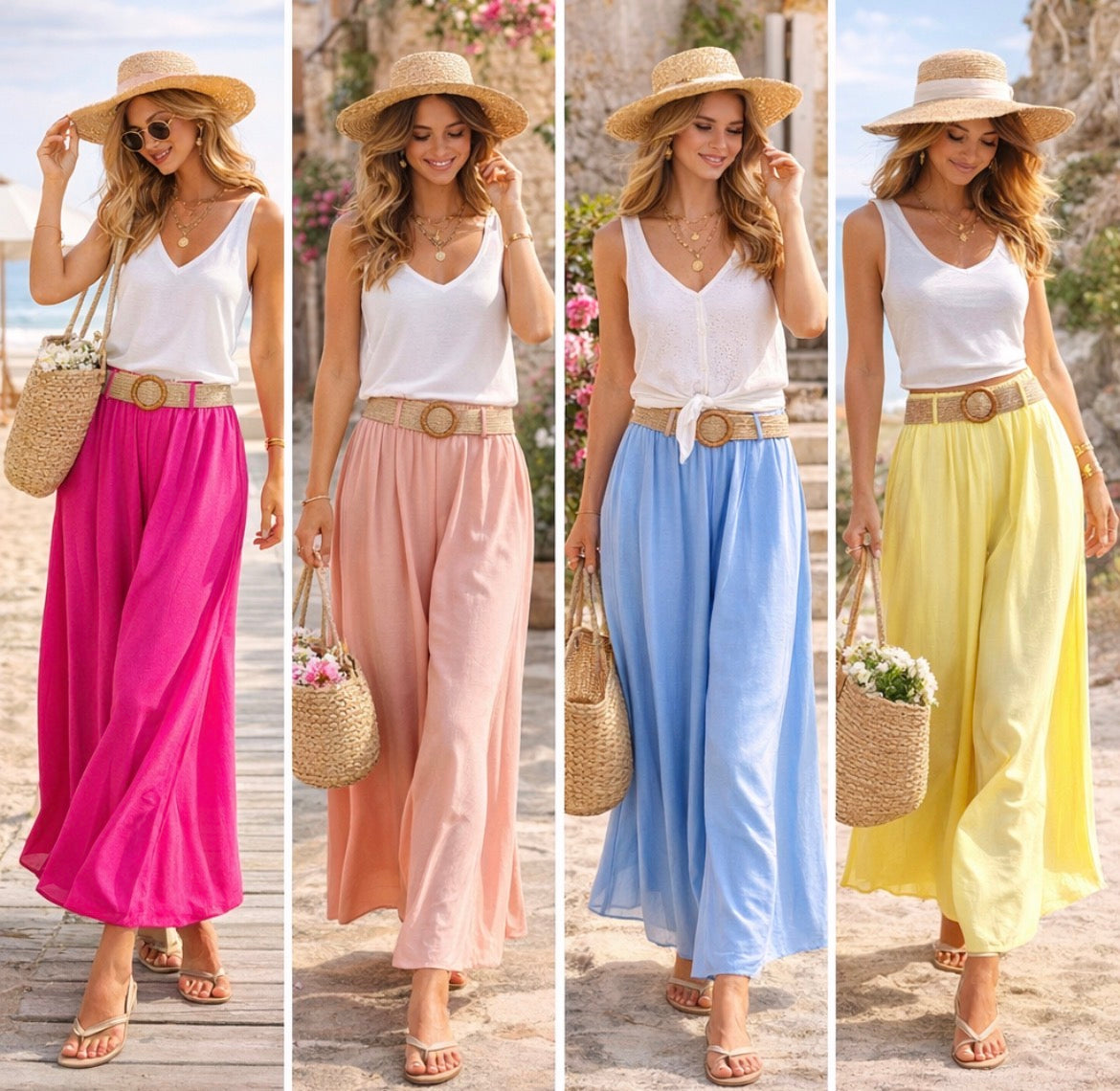 Pantalon Fluide LIVIA Taille Haute Ceinturé